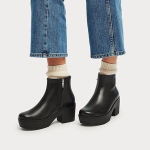 FitFlop Pilar Leather Platform Ankle Boots 9